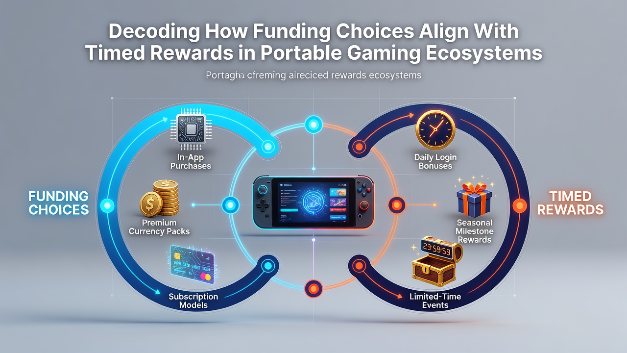 Diagram of transaction flows connecting funding choices to timed reward activation in mobile slots