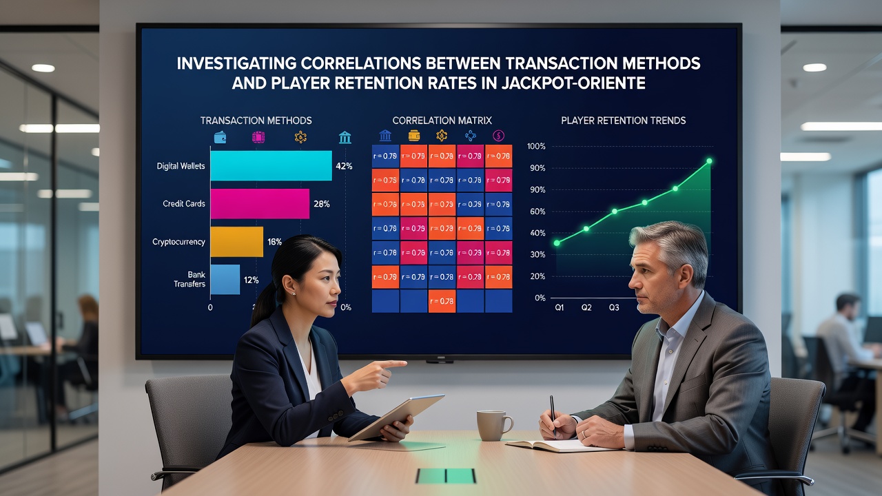 Analytics dashboard displaying charts of player retention rates correlated with different transaction methods in mobile gaming applications
