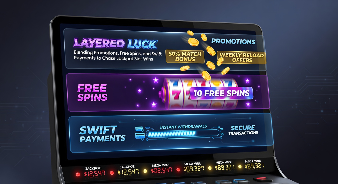 Stack of colorful free spin icons cascading over a glowing jackpot meter, with payment lightning bolts in the background