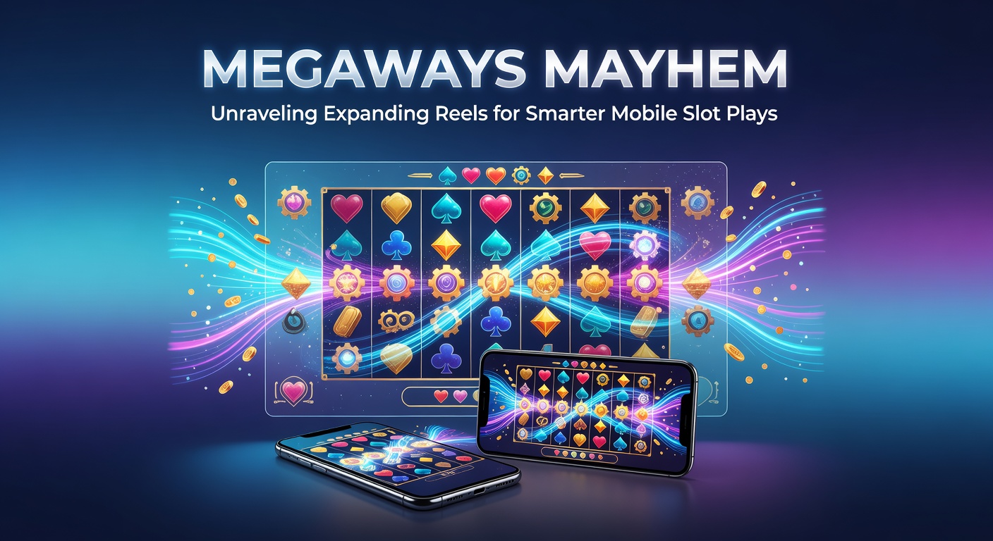 Dynamic Megaways slot reels expanding on a mobile screen, showcasing cascading symbols and multiplier trails