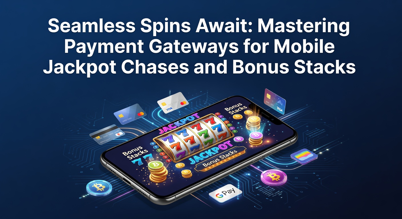 Mobile phone displaying a vibrant slot game interface with jackpot counters and secure payment icons overlayed, highlighting seamless transactions during spins